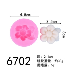 Khuôn Silicon - Hoa Mai Đào 5 cánh tròn kèm lá 3.5x3cm