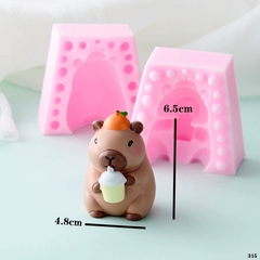 Khuôn Silicon - Động Vật - Capybara 2 Mảnh Trà Sữa 6Cm