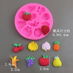Khuôn Silicon - Trái Cây - Táo Chuối Nho Táo Lê Vĩ 8c 2.6cm Tròn TH