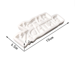 Khuôn Silicon - Chữ Happy - Hoa Đứng 15x6.5cm