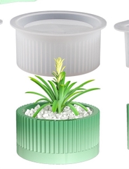Khuôn Silicon - Chậu Cây - Viền Dọc 9.3cm