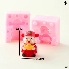 Khuôn Silicon - Ông Thần Tài Ôm Thỏi Vàng Nhỏ 3.5cm
