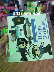 Phụ Kiện Set Cắm Giấy Trang Trí Bánh - cánh sát happy xe hơi