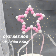 Topper Cổng Bông Trang Trí Bánh - sao bông hồng