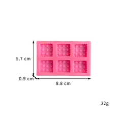 Khuôn Silicon - Bánh Quy Vuông 2.4cm 6c