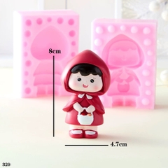Khuôn Silicon - Em Bé - Bé Gái Khăn Đỏ #37 2 Mảnh 8cm Cầm Giỏ