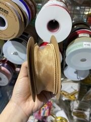 RUY BĂNG VOAN 4CM 10M - VÀNG NÂU