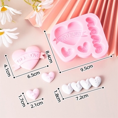 Khuôn Silicon - Hộp Quà Gấu Tim Love - set 4