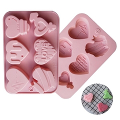 Khuôn Silicon - Trái Tim Kiểu - Vĩ 6c TH Love Nhịp