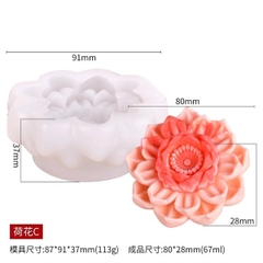 Khuôn Silicon - Hoa Sen Thái Nở - Mã C 8cm Màu Trắng Sale 59k
