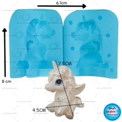 Khuôn Silicon - Động Vật - Ngựa Pony 2 Mảnh Ngồi  7.5cm