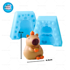 Khuôn Silicon - Động Vật - Capybara 2 Mảnh Quả Quýt 4c