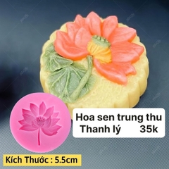 Khuôn Silicon - Mặt Ép Hoa Sen - 6.3cm Sen Cành
