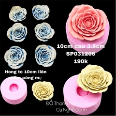 Khuôn Silicon - Hoa Hồng Lai - Xòe Nhụy - 10cm