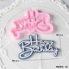 Khuôn Silicon - Chữ Happy - Đứng 9.4cm