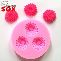 Khuôn Silicon - Hoa Cúc Dẹp Thược Dược 3c - 2.4cm