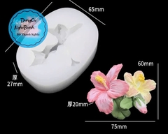 Khuôn Silicon - Chùm Hoa Dâm Bụt - Kèm Lá 7.7cm