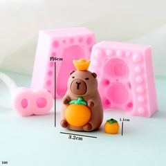 Khuôn Silicon - Động Vật - Capybara 2 Mảnh Thỏi Vàng