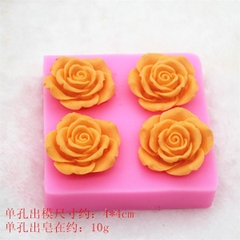 Khuôn Silicon - Hoa Hồng Nở - 3cm - 4c - Cánh Gấp