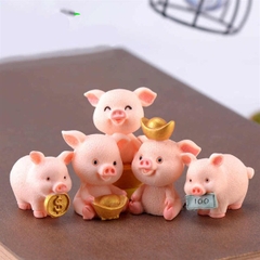 Con Heo - Lợn Nhựa - PKD - Set 5 - Thỏi Đồng Vàng