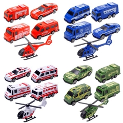 Set Xe Cộ Nhựa - PKD - Set 5 - Trực Thăng Xe An Ninh