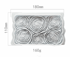 Khuôn Silicon - Viền Mảng Họa Tiết - Hoa Hồng 6c - 17x10cm