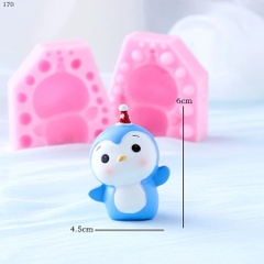 Khuôn Silicon - Động Vật - Chim Cánh Cụt 2 Mảnh 6cm Đội Nón