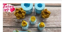 Khuôn Silicon - Hoa Sen Thái Mini - bộ 6 SL109- KHÔNG LÁ
