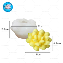 Khuôn Silicon - Sen Đá Nở - 8cm Nở Gai Khuôn Trắng
