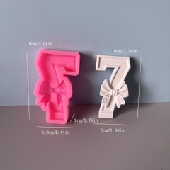 Khuôn Silicon - Số Nơ 0-9 - Số 7