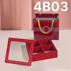 Hộp Giấy - Bánh Trung Thu Quai Xách - 4 Bánh - 4B03