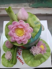 Khuôn Silicon - Hoa Sen Thái Nở - 10.5cm - Nhụy