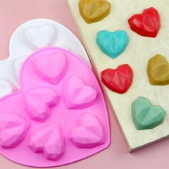 Khuôn Silicon - Trái Tim Kiểu - Tim Kim Cương 6c Hình Tim 6.2x5.2cm
