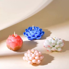 Khuôn Silicon - Hoa Sen Nụ - Búp Sen Cao 6.5cm Khuôn Trắng