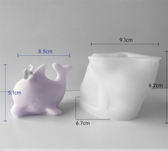 Khuôn Silicon -Sinh Vật Biển - Cá Heo 8.5cm 4D