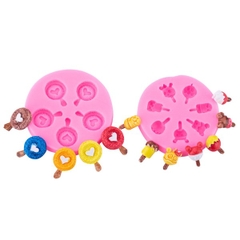 Khuôn Silicon - Cây Kem #2 Tim Tròn 4c