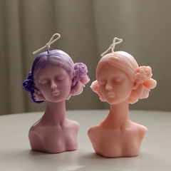 Khuôn Silicon - Cô Gái Cài Hoa Tóc 12cm