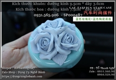 Khuôn Silicon - Hoa Hồng Nở - 7.5cm - Chùm 3 Kèm Lá