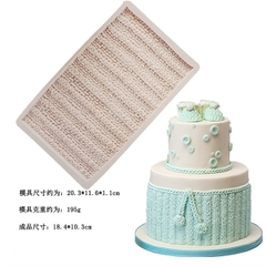 Khuôn Silicon - Viền Mảng 2D - Đan Len Dọc 18cm