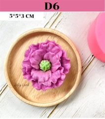 Khuôn Silicon - Hoa Mẫu Đơn - 6Cm D6