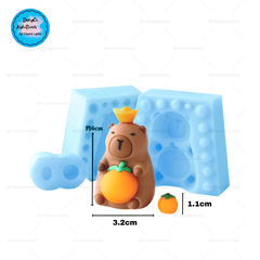 Khuôn Silicon - Động Vật - Capybara 2 Mảnh Thỏi Vàng