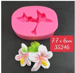 Khuôn Silicon - Chùm Hoa Dâm Bụt - Kèm Lá 7.7cm