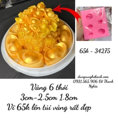 Khuôn Silicon - Thỏi Vàng - Vĩ 1.8-2.5-3cm 6c