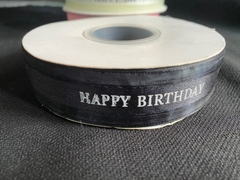 Ruy Băng Voan In Chữ Happy Birthday Phụ Kiện Trang Trí Bánh - màu đen 8