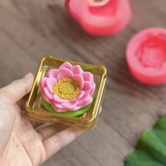 Khuôn Silicon - Hoa Sen Thái Nở - Sen Kèm Lá 5cm