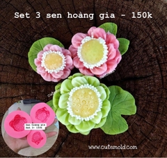 Khuôn Silicon - Hoa Sen - Bộ 3 - Hoàng Cung