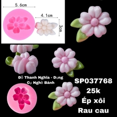 Khuôn Silicon - Hoa Mai - 4.1X3cm - Đào 5 cánh kèm lá 4.1x3cm