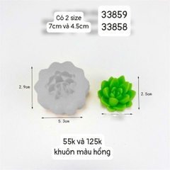 Khuôn Silicon - Sen Đá Nở - 4.5cm - Pha Lê