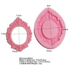 Khuôn Silicon - Vòng Hoa Văn- Oval 7.5cm