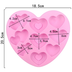 Khuôn Silicon - Trái Tim Kiểu - Vĩ 9c Đôi Lồng Tim